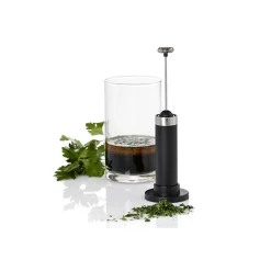 Ad Hoc Rapido Melkopschuimer Zwart Met Houder D3,2xh20cm Incl. Batterijen