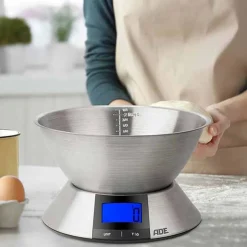 ADE Digitale Keukenweegschaal Hanna Met Bowl 23,5x23,5xh15,5cm Incl. 3x Aaa