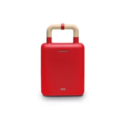 ADE 2-in-1 Croque - Wafelijzer Rood Wisselbare Platen 13x12cm