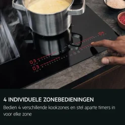 AEG NCH84B03CB Kookplaat met afzuiging - 6000 ComboHob met brugfunctie 80 cm