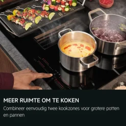 AEG NCH84B03CB Kookplaat met afzuiging - 6000 ComboHob met brugfunctie 80 cm