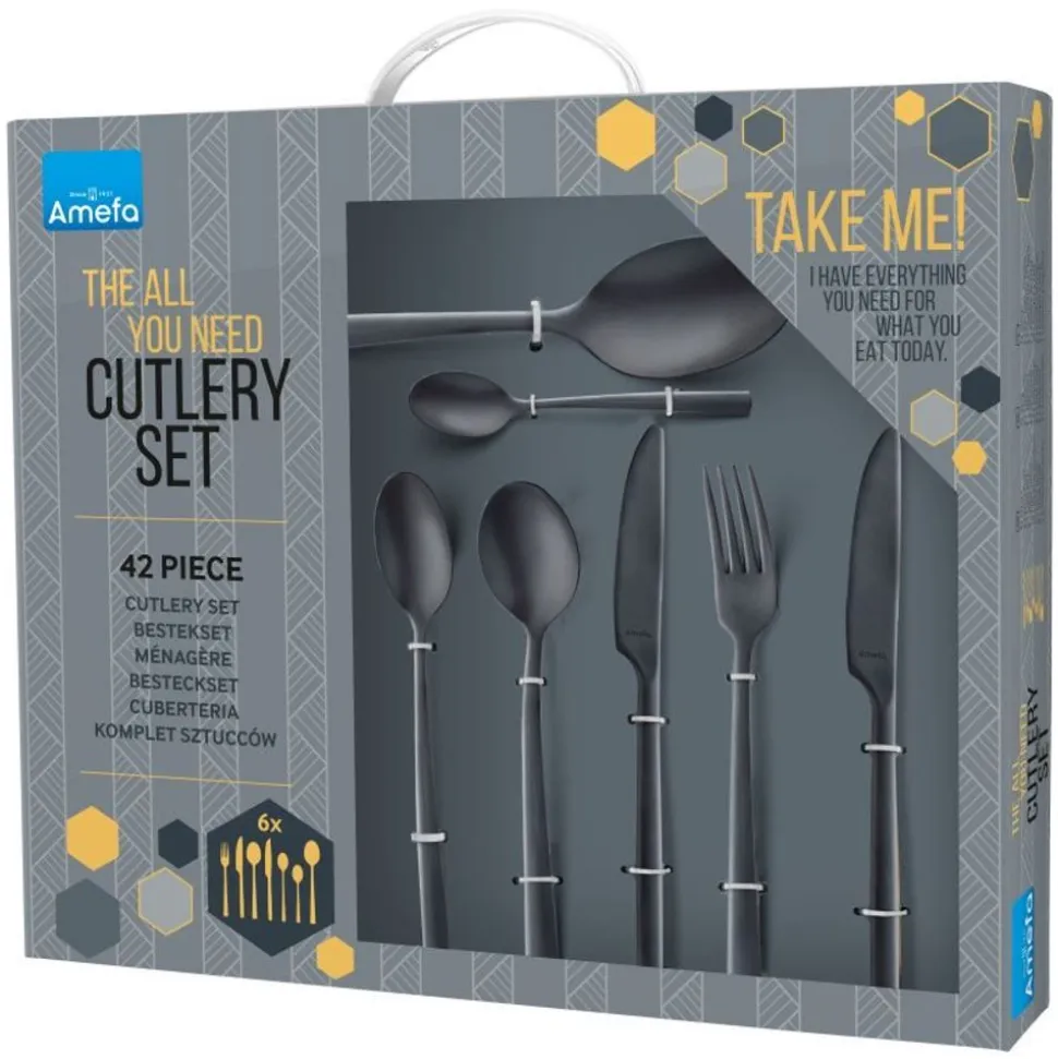 Amefa Manille Vintage Black Bestekset 16delig