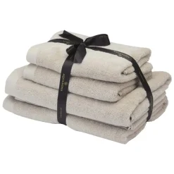 Aquanova Rio Handdoek bundel GOTS KATOEN 2x 50x100 + 2x 67x130 cm Beige