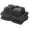Aquanova Rio Handdoek bundel GOTS KATOEN 2x 50x100 + 2x 67x130 cm Dark grey