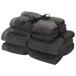 Aquanova Rio Handdoek bundel GOTS KATOEN 2x 50x100 + 2x 67x130 cm Dark grey