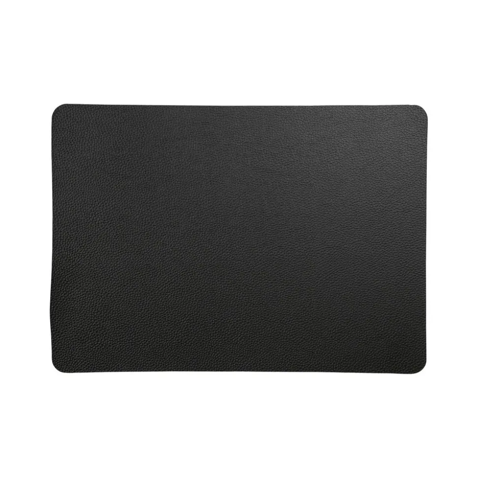 Asa Placemat lederlook 46x33cm Rough Black