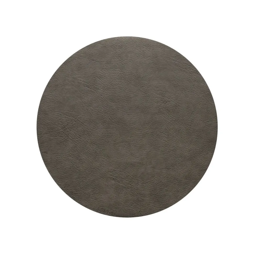 Asa Placemat Vegan Leather Rond 38cm Mushroom