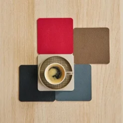 Asa Set van 4 onderzetters 10x10cm stone