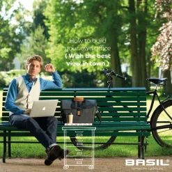 Basil Urban Dry - business fietstas - 20 liter - donkergrijs