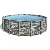 Bestway Power Steel™ complete set bovengronds zwembad met filterpomp Ø 549 x 132 cm stenen muur look (natuursteen), rond