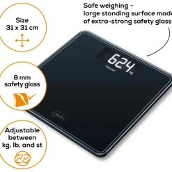 Beurer GS 400 SignatureLine Black Weegschaal met glazen weegplateau