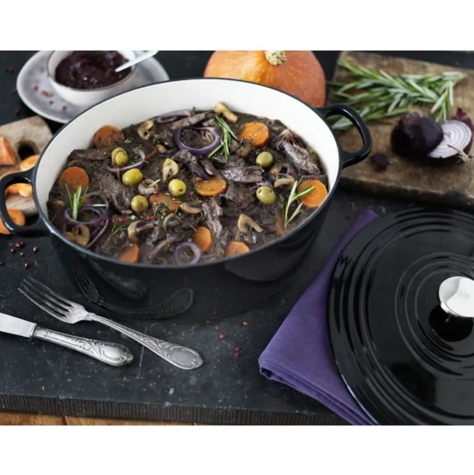 BK Bourgogne Stoofpot Ovaal 32cm Jet Black