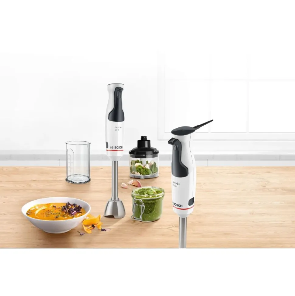Bosch MSM4W420 Serie 4 Staafmixer ErgoMaster 800 W Wit, Zwart grijs