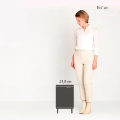 Brabantia Bo Hi afvalemmer 12 liter met kunststof binnenemmer White