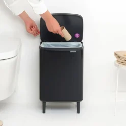 Brabantia Bo Hi afvalemmer 12 liter met kunststof binnenemmer Matt Black