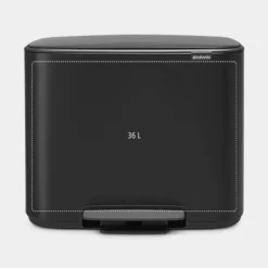Brabantia Bo pedaalemmer 36 liter met kunststof binnenemmer Matt Black
