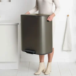 Brabantia Bo Pedaalemmer 2x30L Platinum