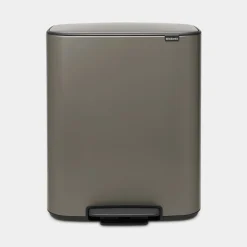 Brabantia Bo pedaalemmer 60 liter met kunststof binnenemmer Platinum