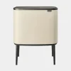 Brabantia Bo Touch Bin afvalemmer 11 + 23 liter met 2 kunststof binnenemmers Soft Beige