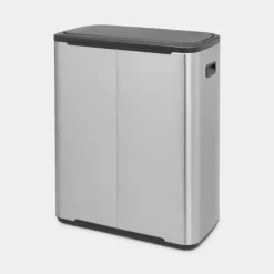 Brabantia Bo Touch Bin afvalemmer 2 x 30 liter met 2 kunststof binnenemmers Matt Steel Fingerprint Proof