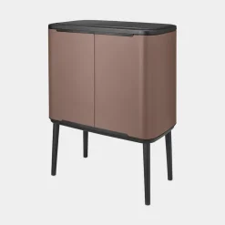 Brabantia Bo Touch Bin afvalemmer 11 + 23 liter met 2 kunststof binnenemmers Satin Taupe