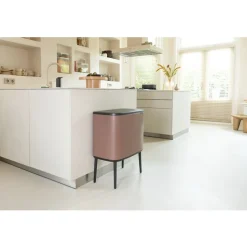 Brabantia Bo Touch Bin afvalemmer 11 + 23 liter met 2 kunststof binnenemmers Satin Taupe