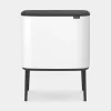 Brabantia Bo Touch Bin afvalemmer 11 + 23 liter met 2 kunststof binnenemmers White