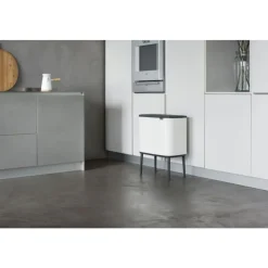 Brabantia Bo Touch Bin afvalemmer 11 + 23 liter met 2 kunststof binnenemmers White