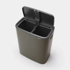 Brabantia Bo Touch Bin afvalemmer 2 x 30 liter met 2 kunststof binnenemmers Platinum