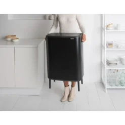 Brabantia Bo Touch Bin Hi afvalemmer 2 x 30 liter met 2 kunststof binnenemmers Matt Black