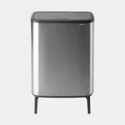 Brabantia Bo Touch Bin Hi afvalemmer 2 x 30 liter met 2 kunststof binnenemmers Matt Steel Fingerprint Proof