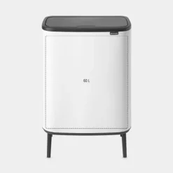 Brabantia Bo Touch Bin Hi afvalemmer 60 liter met kunststof binnenemmer White