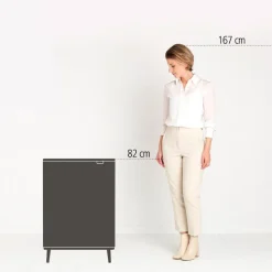 Brabantia Bo Touch Bin Hi 60L  Matt Zwart