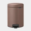 Brabantia NewIcon pedaalemmer 5 liter met kunststof binnenemmer Satin Taupe