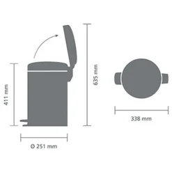 Brabantia NewIcon Pedaalemmer 12L Champagne