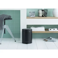 Brabantia NewIcon pedaalemmer 5 liter met kunststof binnenemmer Mineral Infinite Grey