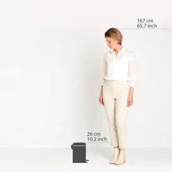 Brabantia NewIcon pedaalemmer 3 liter met kunststof binnenemmer Satin Taupe