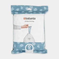 Brabantia PerfectFit afvalzakken met trekbandsluiting, dispenser pack Code O, 30L, 40 stuks