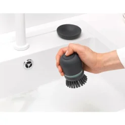 Brabantia Sink Side afwasborstel met zeepreservoir Dark Grey