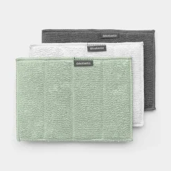 Brabantia SinkSide sponsdoekjes microvezel 16 x 22 cm, set van 3 Light Grey, Dark Grey, Jade Green