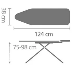 Brabantia STRIJKPLANK B 124x38cm voor stoomunit Denim Blue