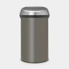 Brabantia Touch Bin afvalemmer 60 liter Platinum / Matt Steel Fingerprint Proof