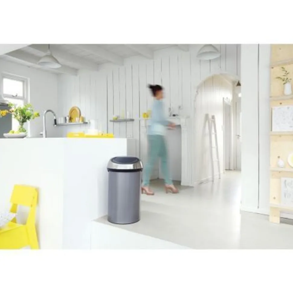 Brabantia Touch Bin afvalemmer 60 liter Platinum / Matt Steel Fingerprint Proof