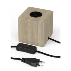 Calex TAFELARMATUUR E27 MET SCHAKELAAR MAX.1X40W 1,8M SNOER,FSC HOUT (941086)