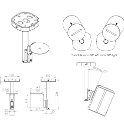 Cavus Plafondsteun voor Sonos ERA 100 wit