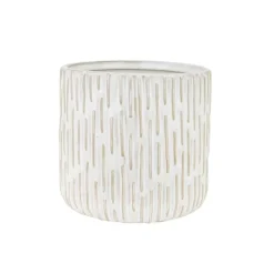 Cosy @ Home Bloempot Rain Greige 13,5x13,5xh12,5cm C Ilindrisch Aardewerk