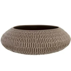 Cosy @ Home Schaal Anise Taupe 32x32xh12cm Rond Aard Ewerk