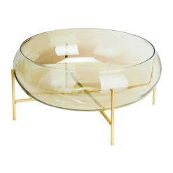 Cosy @ Home Schaal On Metal Foot Champagne 41x41xh22 ,5cm Glas