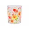 Cosy @ Home Theelichthouder Multicolor Flowers Trans Parant 9x9xh10cm Glas