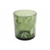 Cosy @ Home Theelichthouder Grapefruit Groen D7xh8cm  Glas